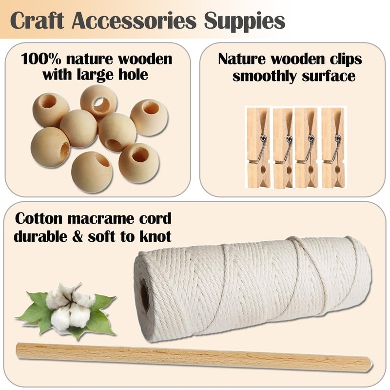 suo long Macarame Kit for Beginner to Making Photo Wall