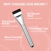 Flat Foundation Brush with Puff, Beautyfactor Ultral Thin Spatula Makeup