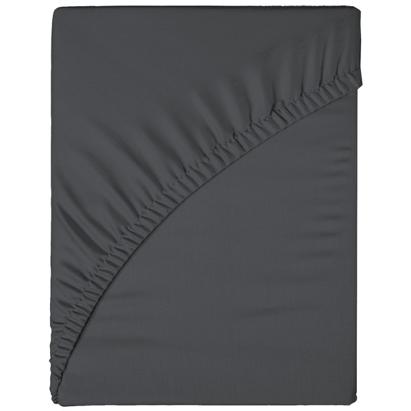 Funky Gadgets Double Fitted Sheet Charcoal Deep Pocket 12 Inch