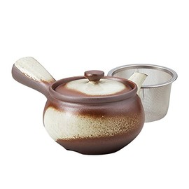 Banko Ware 477-06-713 Round Bowl White Banko Teapot (with tea strainer)