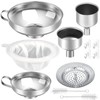 Gejoy 12 Pcs Metal Canning Funnel Set Stainless Steel Mason