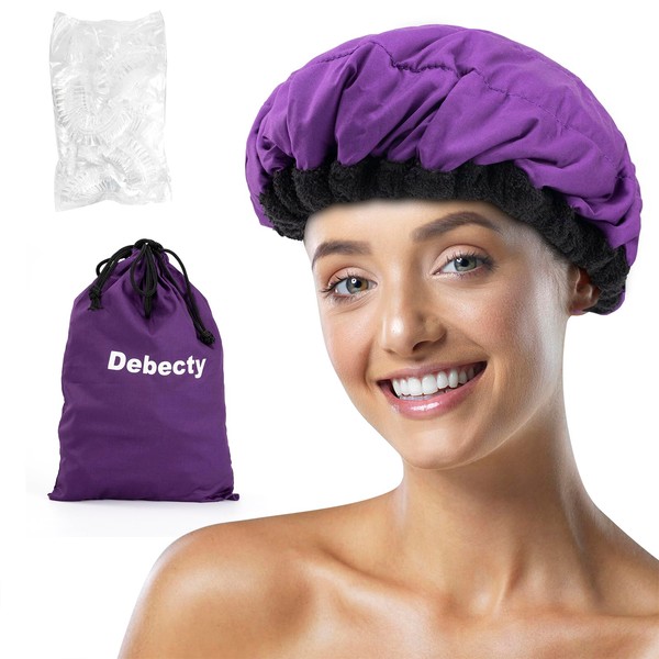 Deep Conditioning Microwavable Heat Cap for Steaming Hair Styling and Treatment, Haircare Therapy (Purple)