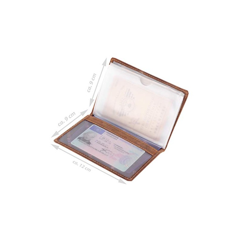 Greenburry Vintage Men's ID Card Holder Leather Wallet Brown 12