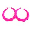 Large Bamboo Color Hoop Earrings 3.5 Inch Hot Pink Bamboo