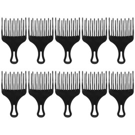 CENPEK 10 Pcs Afro Comb for Curly Hair - Plastic Wide Hair Pick Comb Set for Styling, Detangling, and Hair Care, Double Fist Pick Comb for Afro, Curly, and Wavy Hair