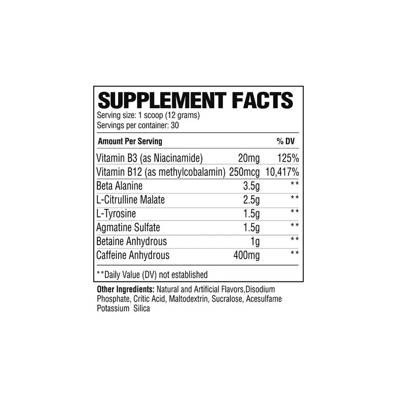 Pre Entreno Extreme Raw Nutrition 30 Serv Los Sabores Sabor