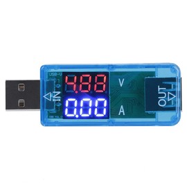USB Voltage Tester, Akozon Digital Power Meter Tester Multimeter 3.2-10V 0-3A Color LCD USB Tester Voltmeter Ammeter Current Meter 0.01 Accuracy Multimeter Charger (Blue)