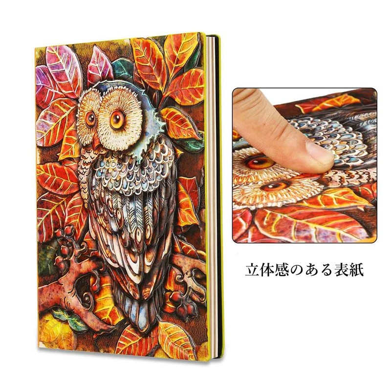 Copeflap Antique Notebook, a5, Owl Journal, Spell Book, Spell Book-style