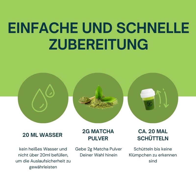 ZURMATRADE Matcha Mini Shaker Cup ToGo - Compact Mini Shaker