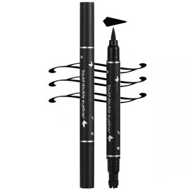 2 in 1 Double-Headed Eyeliner Stamp Winged,Waterproof and Smudge Proof, Perfect Wing Cat Eye Stamp, Long Lasting black Liquid eyeliner pencil, Easy Makeup Liquid Eye Liners For Women # 01