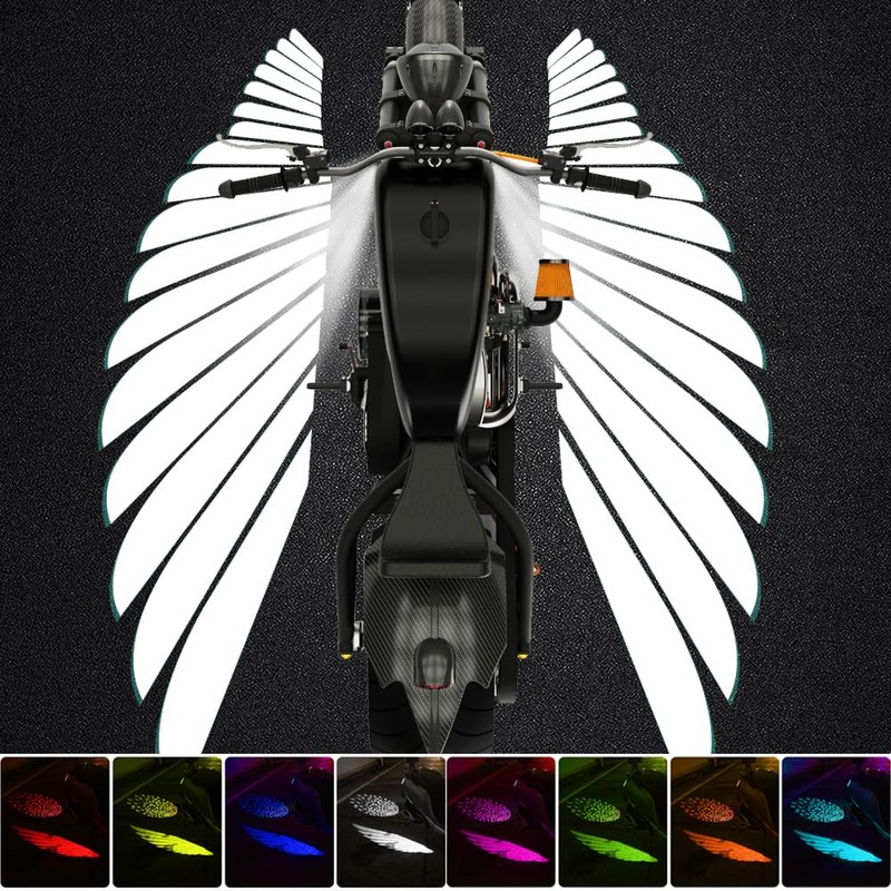 OBEST Motorcycle Modification Light, Angel Wings Coloured LED Light, Mobile
