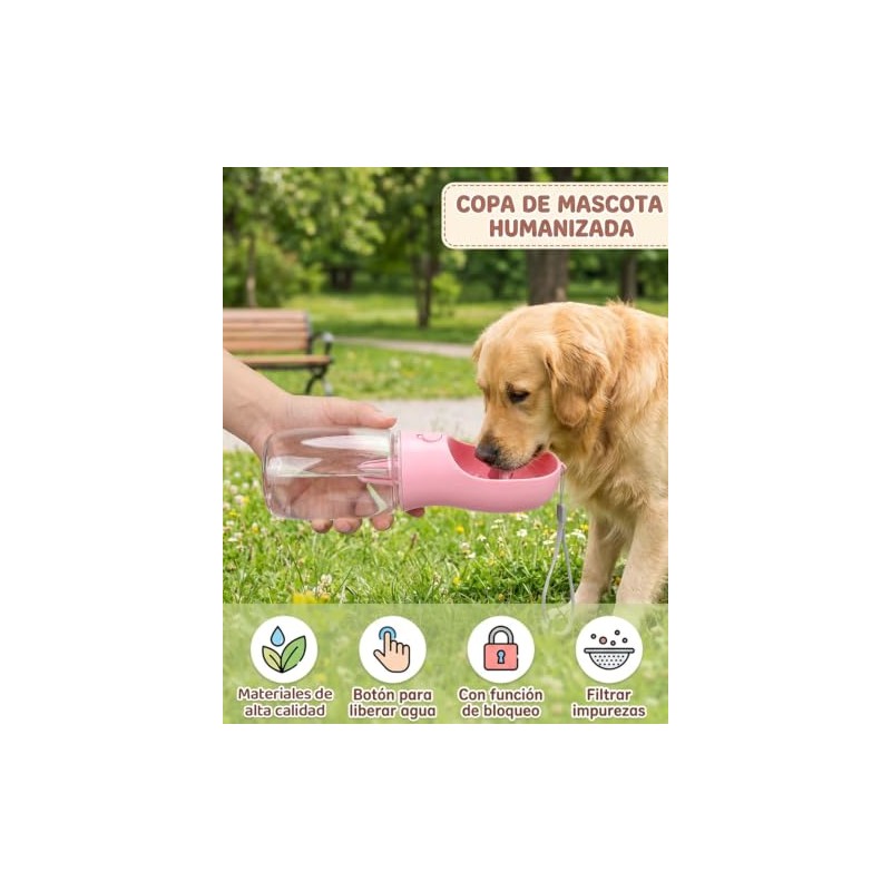 1 Combinación De Botella De Agua Para Perro Y Botella
