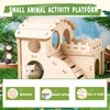 Fulxposs Hamster Cage Accessories,Hamster Hideout,Small Pets Activity Toy Woodland House,Wooden
