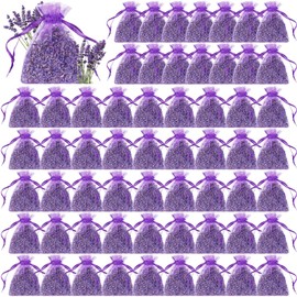Reginary 60 Pack Lavender Sachets Bags Bulk for Drawers and Closets Home Fragrance Sachet Dried Lavender Flower for Wedding Bridal Shower Favors