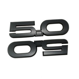 2Pc 2015-2020 5.0 Liter Engine Emblem Driver & Passenger Side 3D Badge Nameplate Sticker Replacement for FR3Z-16098-AA (Matte Black)