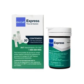Tiras Reactivas para Glucometro On Call Express - Caja con 50 tiras - Acon