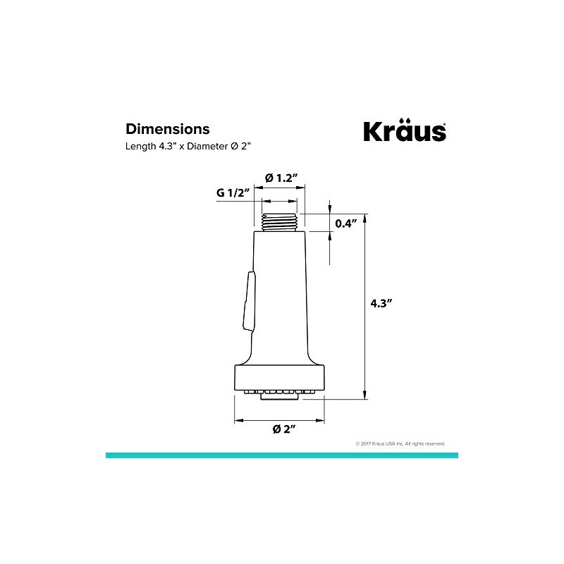 Kraus Dual Function Kitchen Faucet Sprayer in Matte Black