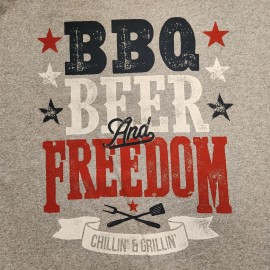 Way To Celebrate Men's Sleeveless T-Shirt "Beer BBQ Freedom" Size Large Gray (42/44)Patriotic NEW
