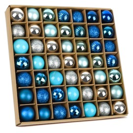 Set of 49 Christmas Baubles Red Gold Green Set 3 cm Plastic Christmas Tree Baubles Hooks Christmas Baubles Small for Christmas Tree Decorations, Tree Baubles Christmas Decoration Baubles Pendant Mini