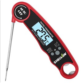 Digital Meat Thermometer with Bottle Opener - Waterproof Magnetic Instant Read Temperature Folding Probe for Cooking Hot Food Oil Fryer BBQ Grill Smoker Candy Liquids Beef Chicken Lamb Fish Pork