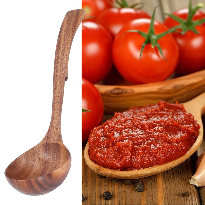 Gavigain Wooden Ladle 3 fl oz Long Handle Soup Spoon