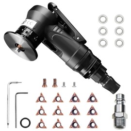 2-in-1 Pneumatic Chamfering Machine, Metal Deburrer, Mini Air Chamfering Tool, Pneumatic Chamfering Tool, Curved Corner, 45 Degree Edge Milling Machine for Metal Trimming and Deburring (6R + 6C Angle