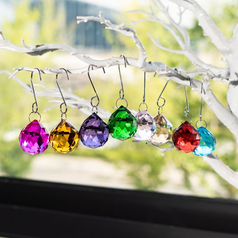15pcs Crystal Ball Prism 30mm Handmade Feng Shui Faceted Decor