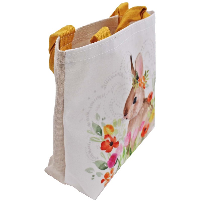 Easter Baskets, Buckets, Accessories - Canvas Bag - Floral Bunny