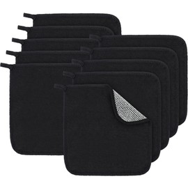 10 Pieces double sided Man Wash Cloths black bath Exfoliating Body Face Washcloth Scrub Cloths wipe washcloths towel for Body Shower for Men and Women