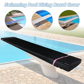 Rileytee Swimming Pool Diving Board Cover,Outdoor Heavy Duty 600D Waterproof Anti-UV Replacement 6ft and 8ft Pool Diving Board Protector Cover,with Fixed Buckles and Elastic to Tie Down