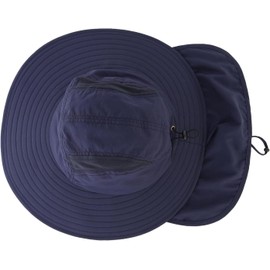 Connectile Outdoor Unisex UPF 50+ Wide Brim Safari Hat Summer Sun Hat Farm Work Hat Fishing Hat UV Protection Hat, blue (navy blue)