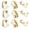 HLLMX 20 PCS Clip-On Earring Converter with Easy Open Loop 17mm Length Non Pierced Ear Pad Post Stud Open Loop for DIY Earring and Pierced Ears (Gold）