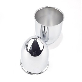 Rheedal 2Pcs 3.15inch Trailer Wheel Center Cap Push Through 3.15" Bore 4.5" Tall Pointed Hub Cap for Truck SUV RV Wheel Rim, Chrome Silver Wheel Cover