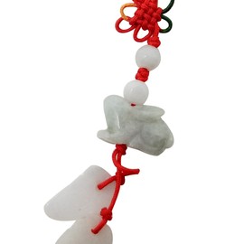Fengshui 12 Animals Cell Phone Hanging Lucky Charm Hanging Handbag + One Free Red String Bracelet, RABBIT, Jade