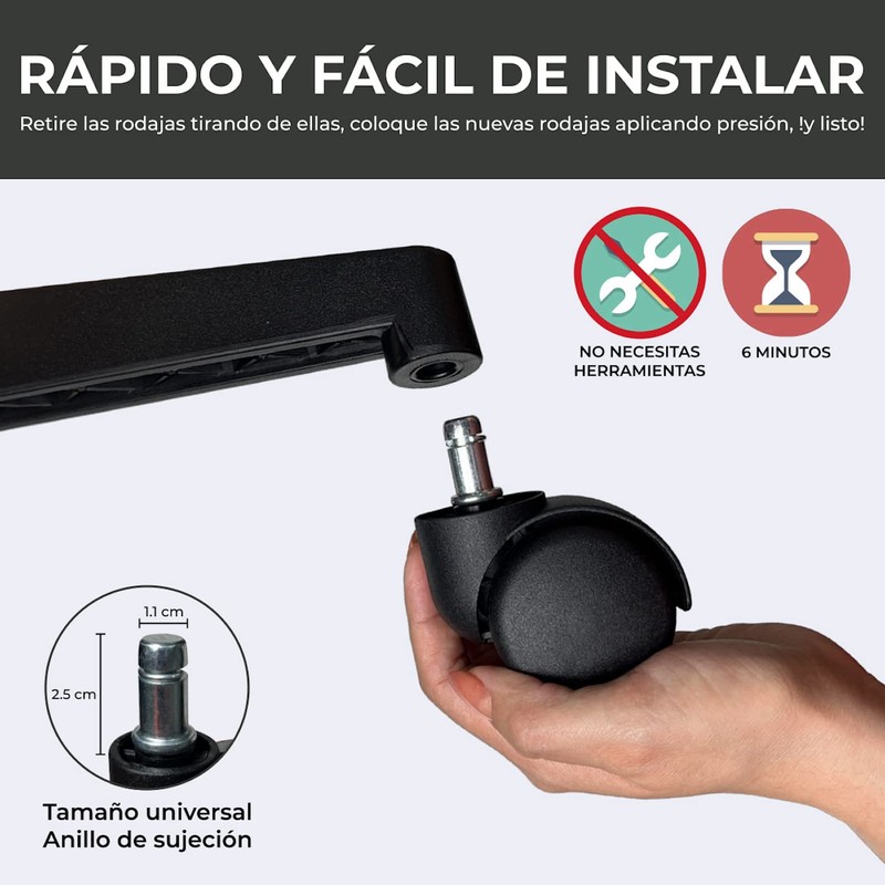 I SEATING ruedas para silla de oficina rodajas de 50mm