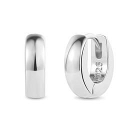 Silver 925 Earrings for Women, Small Chunky Thick Hoop Earrings Silver Lightweight Round Small Huggie Hoop Earrings Jewelry Gifts for Women Girls