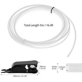 QWORK® 5m PTFE Tube with Cutter, 2.5mm ID 4mm OD, for 1.75mm Filament Bowden Extruder, 3D Printer Consumables
