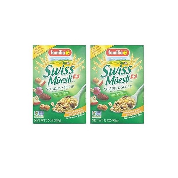 Familia Swiss Muesli (No Sugar Added) Cereal - 32 oz (Pack of 2)