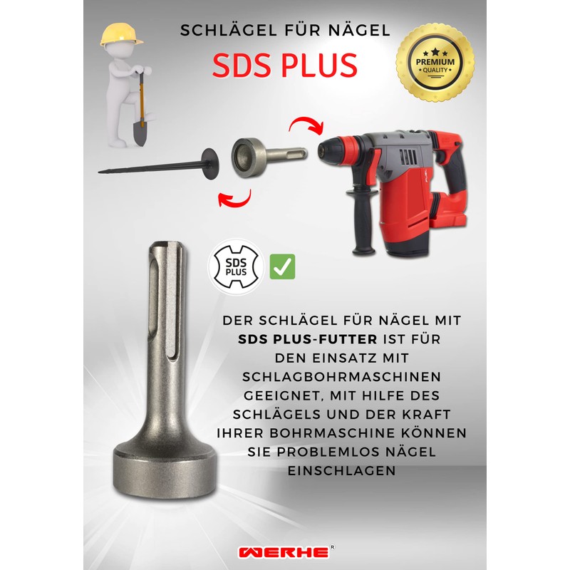 WERHE ® 16.5 x 25 x 65 Professional Nail Driver,