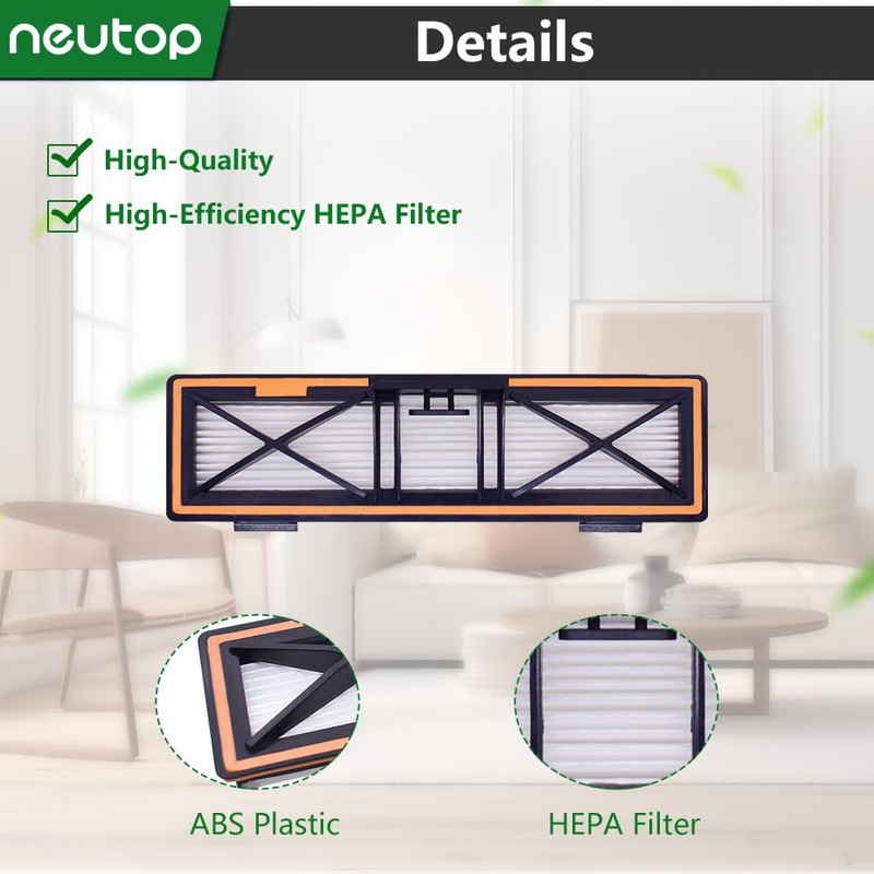 Neutop Orange Replacement H13 HEPA Filters Compatible with Neato D10,