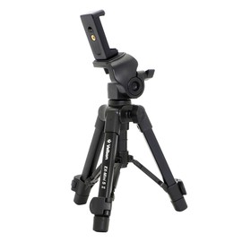 Velbon 017915500624 Tabletop Tripod, Smartphone Tripod, EX-miniS II AZ 2 Tiers, Lever Lock, Total Height 16.4 inches (41.7 cm), Minimum Height 7.5 inches (19.0 cm), Leg Diameter 0.7 inches (17 mm),