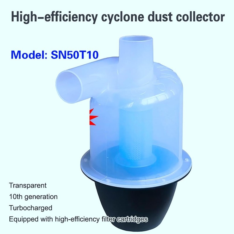 SweetSerenade Cyclone Dust Collector (50ST10, Clear, Turbocharged)