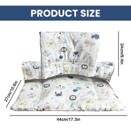 Seat Cushion for Stokke Tripp Trapp: High Chair Seat Cushion, Double Padding on Backrest, Waterproof Kids Seat Cushion, Removable, Organic Cotton Soft Seat Cushion, High Chair Accessories (Sea Animals