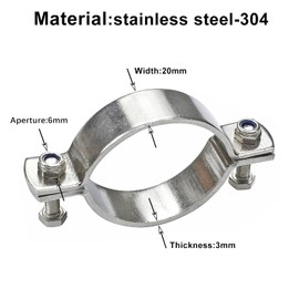 AKIHISA 2 Pcs 27/32 Inch Heavy Duty Rigid Handleless Flat Pipe Bracket Clamp 304 Stainless Steel Split Ring Hanger ID 21.3mm