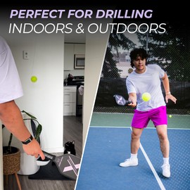 Sweet Spot Pickleball Training Paddle – T700 Carbon Fiber, 16mm Honeycomb Core, Extended Handle – Pickleball Trainer with Bonus Indoor Wall-Mounted Ball Trainer Attachment