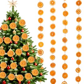 Christmas Decorations, 6.6ft Dried Orange Slice Fall Garland, Rustic Orange Garland for Mantle Front Door Fireplace Home Wall Doorway Window Xmas Tree Porch Farmhouse Indoor Decor