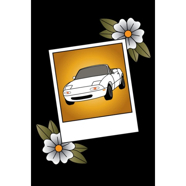 Notebook: White Miata in Instant Film – Car Girls Notebook