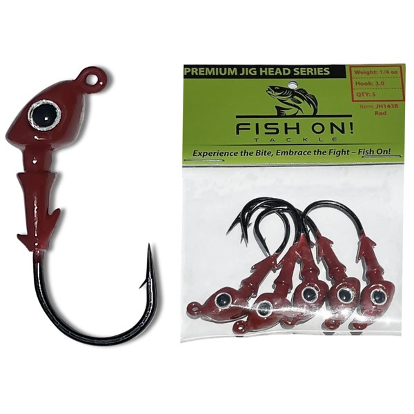 Fish On Tackle 1/8 Oz Jig Head - Red -