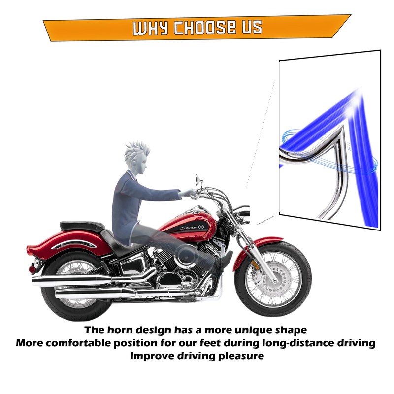 Kinglemc Engine Guard Highway Freeway Crash Bar for Yamaha Vstar