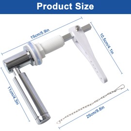 Sunallwell Toilet Flush Handle, Zinc Alloy Metal Toilet Flush Handle with Chain Replacement Universal Fit Toilet Cistern Handle Toilet Handle Replacement for Toilet Cistern Tank Lever, 52323